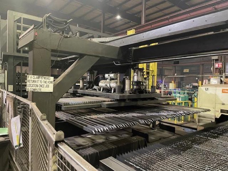 (3) 4000 Watt Mazak Super Turbo-X612 CO2 Lasers, 2006 – 6.5′ x 13′ Tables, Material Handling System