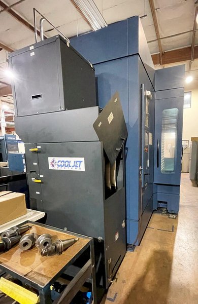 Matsuura HPlus-500 PC2 Horizontal Machining Center 2016 Fanuc 31i Control CT50 Big Plus Spindle 15,000 RPM 245 Tools On 245 Base ATC Full 4th Axis Renishaw NC4 Tool Setter ATS Through Spindle Coolant Cooljet 1000 PSI Chip Conveyor
