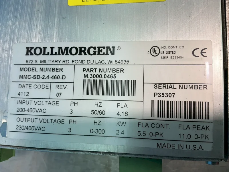 KOLLMORGEN SERVO DRIVE   -  MMC-SD-2.4-460-D