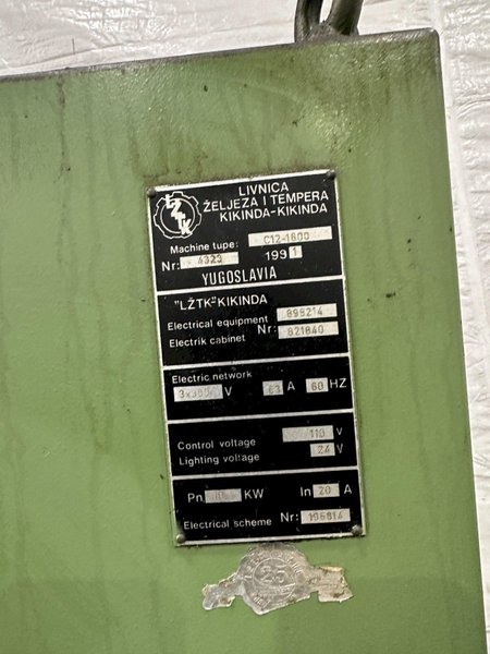 14&quot; x 63&quot; KIKINDA C12-1600 CYLINDRICAL GRINDER: STOCK #77720