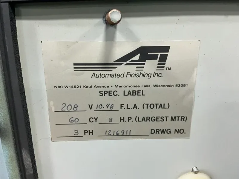 AUTOMATED FINISHING INC. 3 HP / THREE 11.5”X11” TANKS VIBRATORY FINISHER  -  12V5