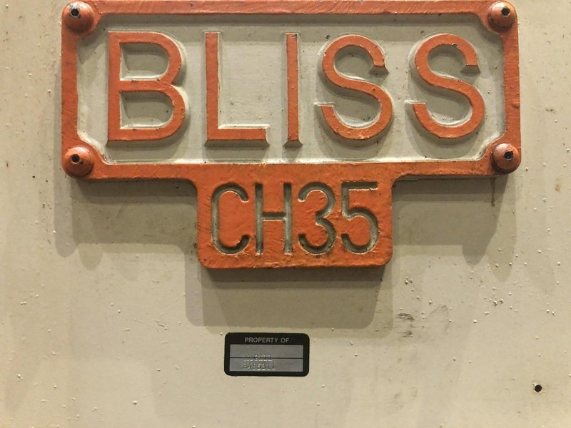 35 TON BLISS MODEL #CH35 VARIABLE HIGH SPEED GAP FLYWHEEL PRESS, 2" STROKE: STOCK #13777