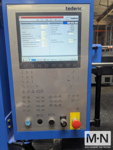 280 TON 12.1 OZ TEDERIC MODEL D250 INJECTION MOLDING MACHINE MFG 2022 (2) AVAILABLE LOW HOURS