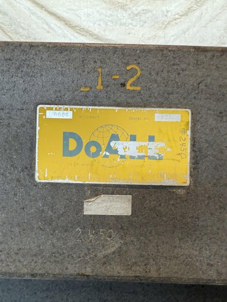 72&quot; X 144&quot; DOALL GRANITE SURFACE PLATE. STOCK # 0671325