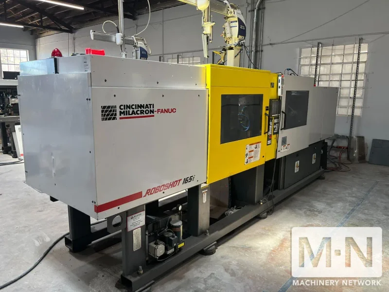 165 TON 8.8 OZ CINCINNATI ROBOSHOT MODEL R165 ELECTRIC INJECTION MOLDING MACHINE MFG 1999