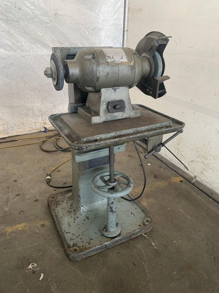 8" X 5 HP DOUBLE END PEDESTAL GRINDER. STOCK # 0680324