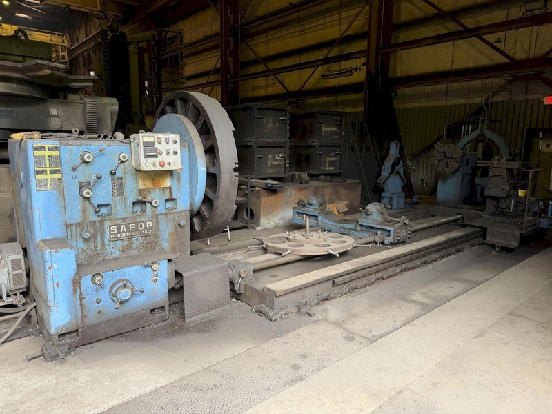 84" X 240" SAFOP LEONARD MODEL-1500 HEAVY DUTY ENGINE LATHE. STOCK # 0549026