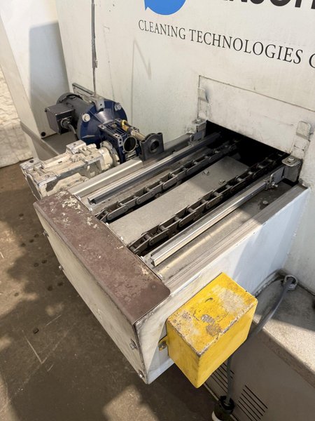 9" X 192" RANSOHOFF LEANVEYOR FOUR STAGE (WASH/RINSE/RINSE/BLOW OFF) WASHER. STOCK # 1113425.