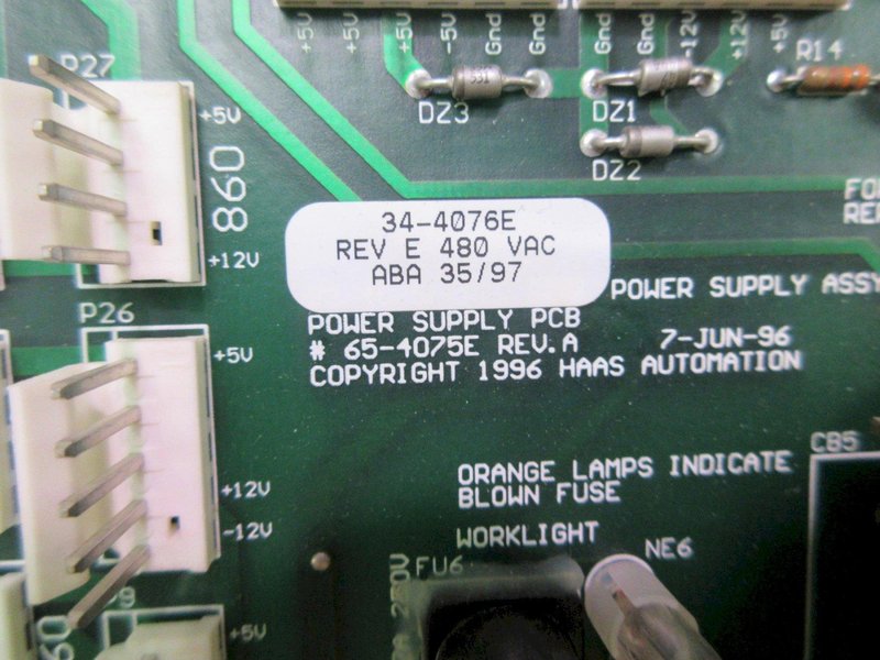 Used Haas Power Supply PCB Assembly #65-4076E Rev. E
