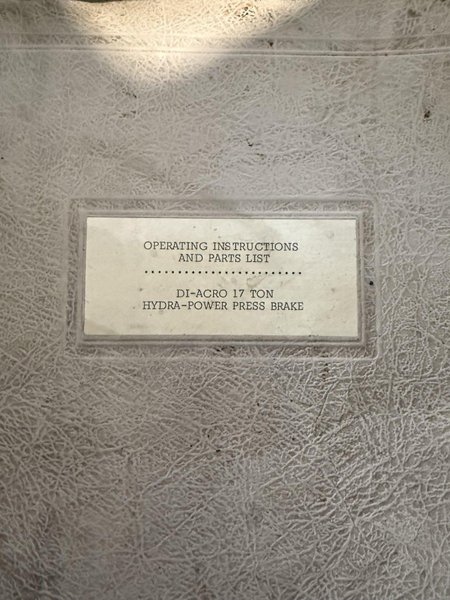 17 TON X 4&#039; DIACRO 14-48-2 HYDRA-POWER PRESS BRAKE. STOCK # 1004425