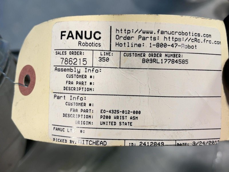 FANUC P200 WRIST ASSEMBLY   -  EO-4325-012-000