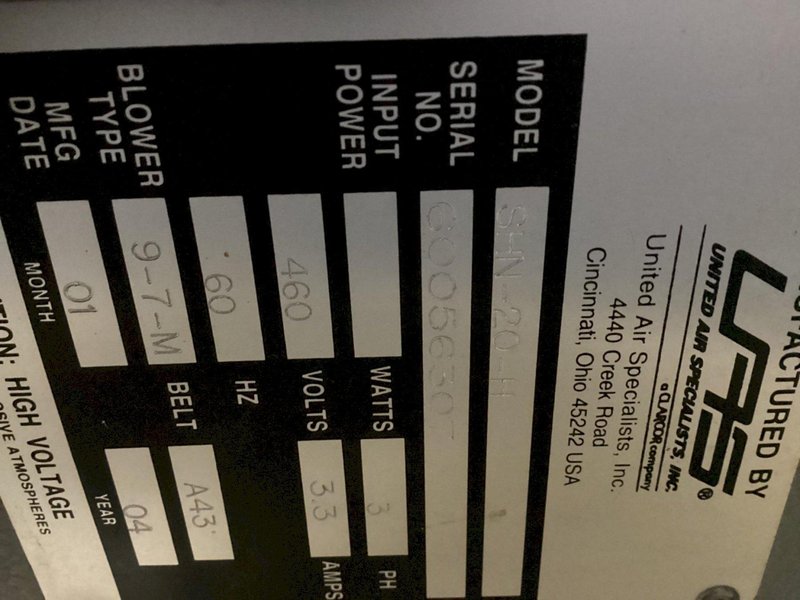 UNITED AIR SPECIALISTS SHN-20-H MIST COLLECTOR USED