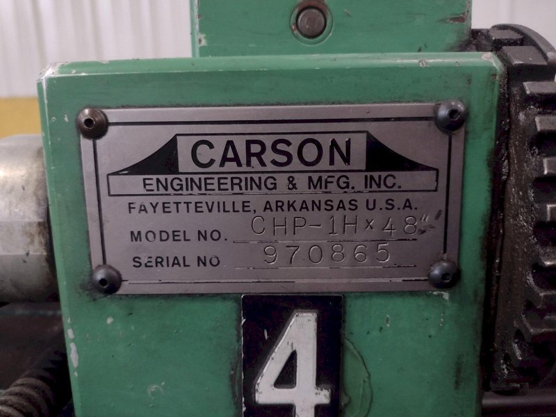 4-1/8&quot; X 48&quot; CARSON MODEL CHP-1H TUBE END PUNCH FORMING MACHINE: STOCK 17891