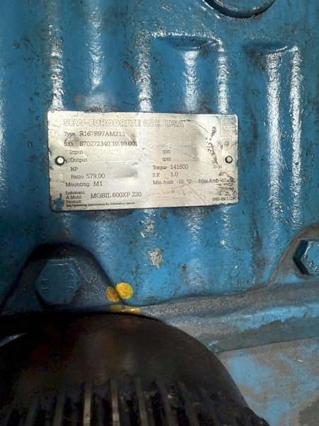 SEW Eurodrive Reducer, Model R167R97AM213 - 579:1 Ratio, 141,600 LB-IN, 4.75” Dia Output Shaft