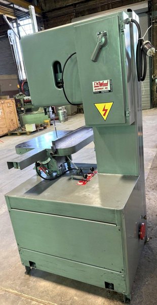 18" Grob Vertical Band Saw 4V-18, 40-5000 FPM, 28" x 24" Air-Hyd. Feed Tbl.
