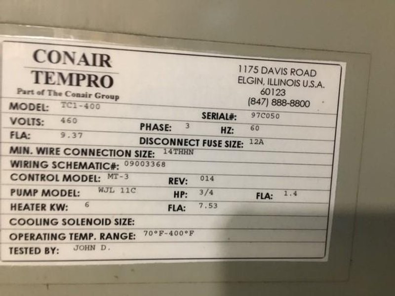 CONAIR/TEMPRO TC1-400 TEMPERATURE CONTROL UNIT