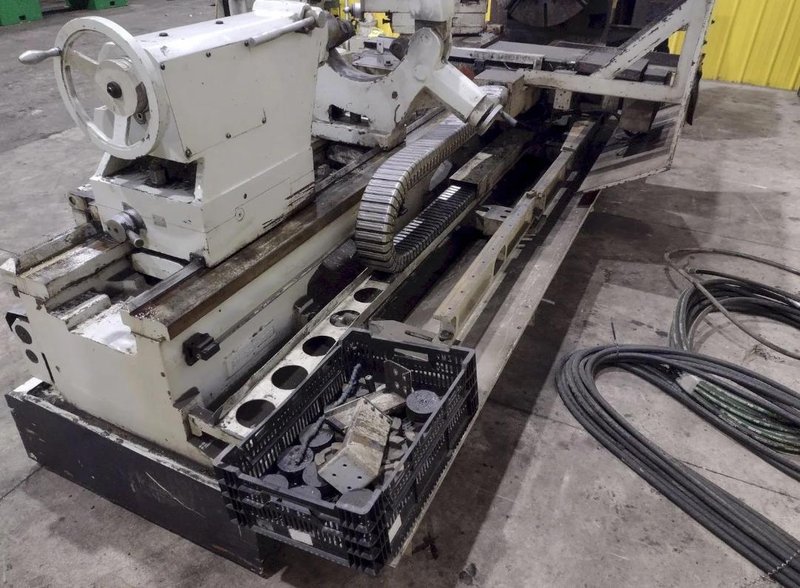 35" X 120" WILLIS PK35 HOLLOW SPINDLE ENGINE LATHE 10" HOLE. STOCK # 0547226
