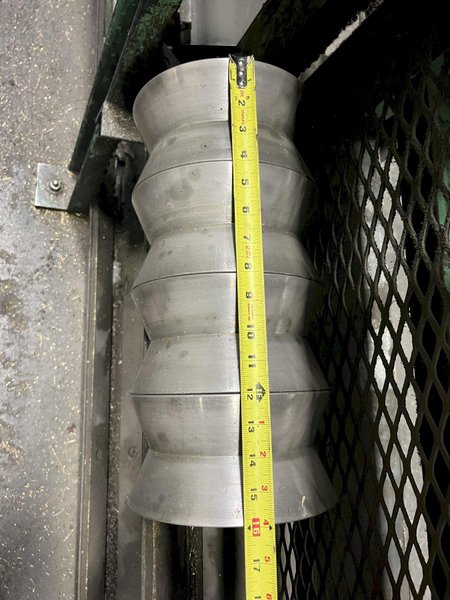 12 ROLL MEECO MODEL #12-12-TPVC (HD3) 2-PLANE SHAPE, ROD &amp; FLAT STOCK ROTARY STRAIGHTENING &amp; CHAMFER SYSTEM: STOCK #18428