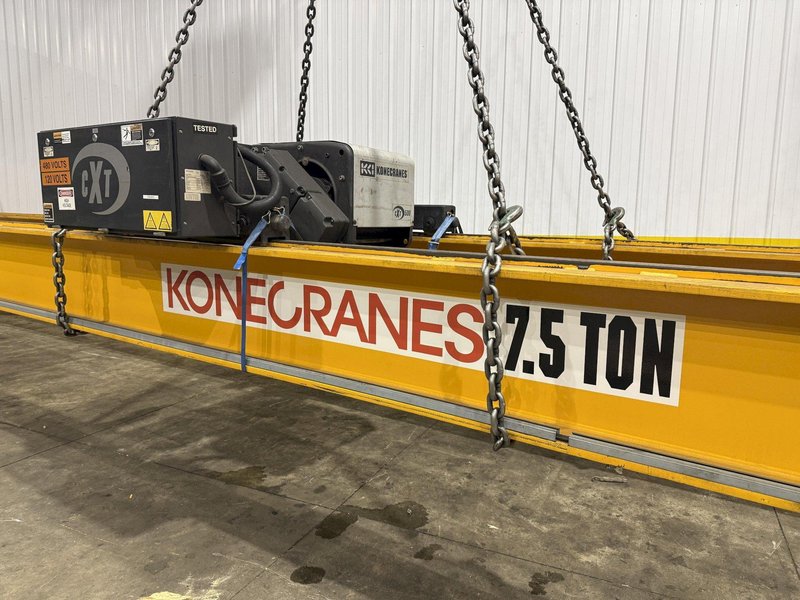 7.5 TON x 48'-9'' x KONE CRANES FREE STANDING CRANE SYSTEM, COMPLETE WITH 140' RUNWAY BEAMS AND UPRIGHTS: YOBRO #24534