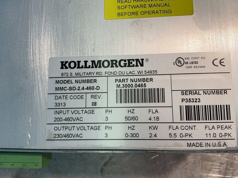 KOLLMORGEN SERVO DRIVE   -  MMC-SD-2.4-460-D