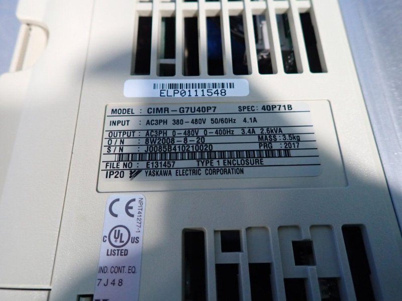 YASKAWA INVERTER  -  CIMR-G7U40P7