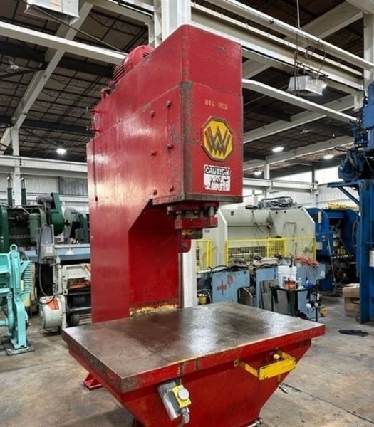 100 TON WILLIAMS &amp; WHITE HYDRAULIC C-FRAME STRAIGHTENING PRESS 18&quot; STROKE: YOBRO #24087
