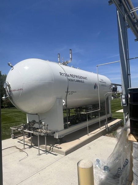 6,565‑Gallon ASME Skid‑Mounted R134a Refrigerant Storage Tank System (Pressurized 250 psig)
