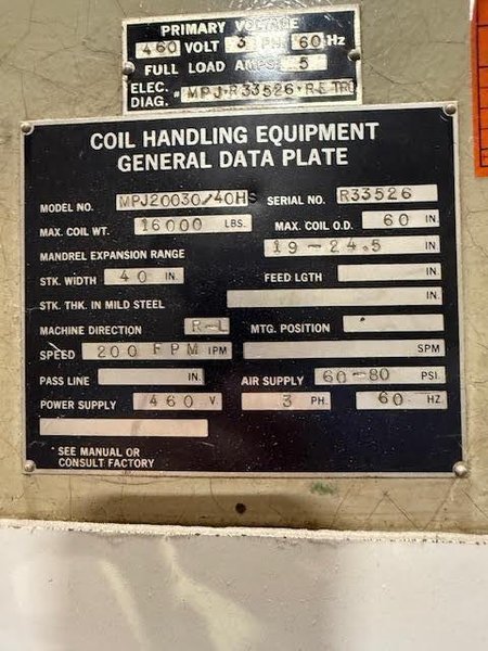 16000 LB X 40&quot; X .110&quot; ROWE FEEDLINE