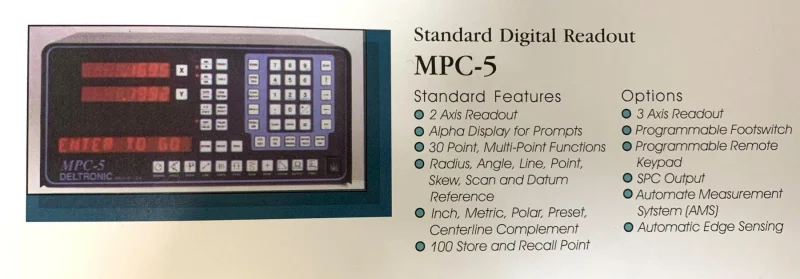16" Deltronic Model DH216 Bench Top Optical Comparator, S/N 398025720.