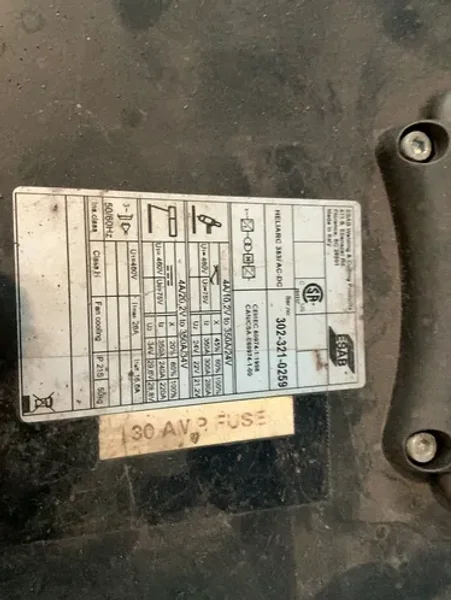 Esab 350 Amp Welder - Heliarc 353i Ac-dc