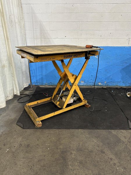 2000 LB  ECONO-LIFT HYDRAULIC SCISSOR LIFT TABLES: STOCK #77595
