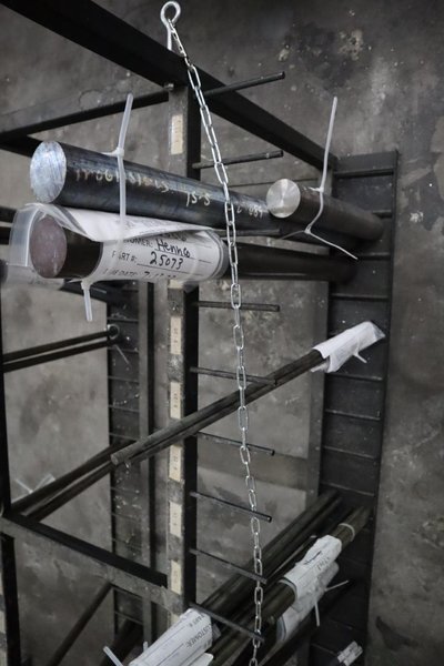 Vertical Material Storage Rack with Contents- Auction Item