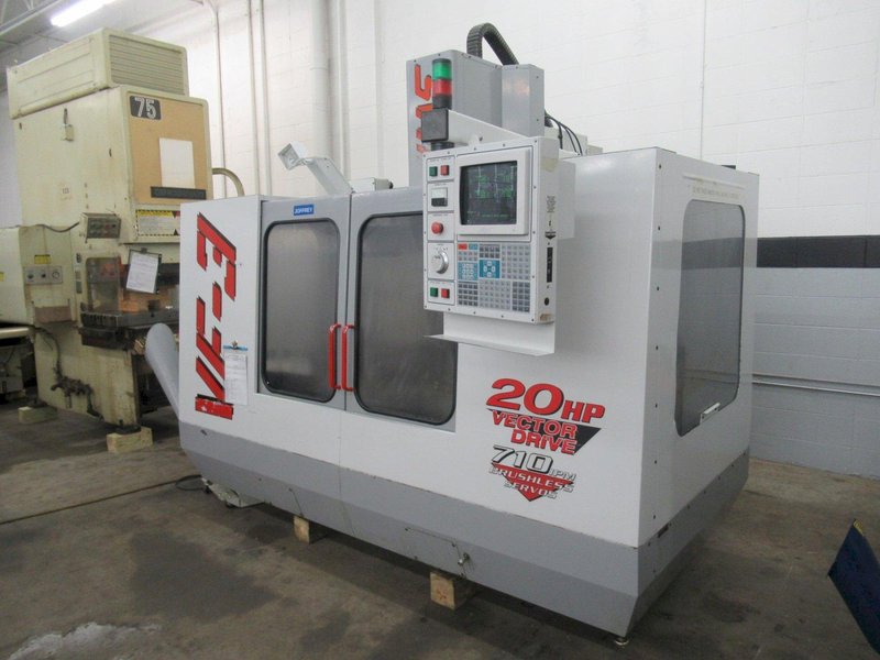 Haas VF-3 Vertical Machining Center, 20 Station Carousel Tool Changer, 7500 RPM CAT-40 Taper Spindle, Coolant System, USB Port