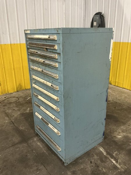 11 DRAWER STANLEY VIDMAR 28" X 30" X 59" TOOL &amp; PARTS STORAGE CABINET: YOBRO #25961