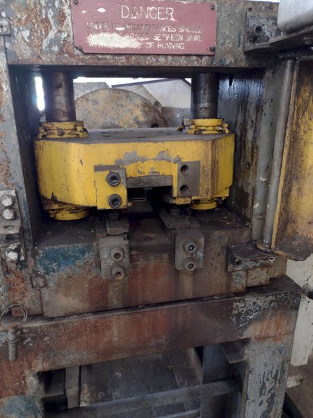 25,000 LB. MITCHELL MODEL #PP550 (4) DIE IN LINE TUBULAR CONVEYOR ROLL SHAFT END FORMING MACHINE: STOCK #15297