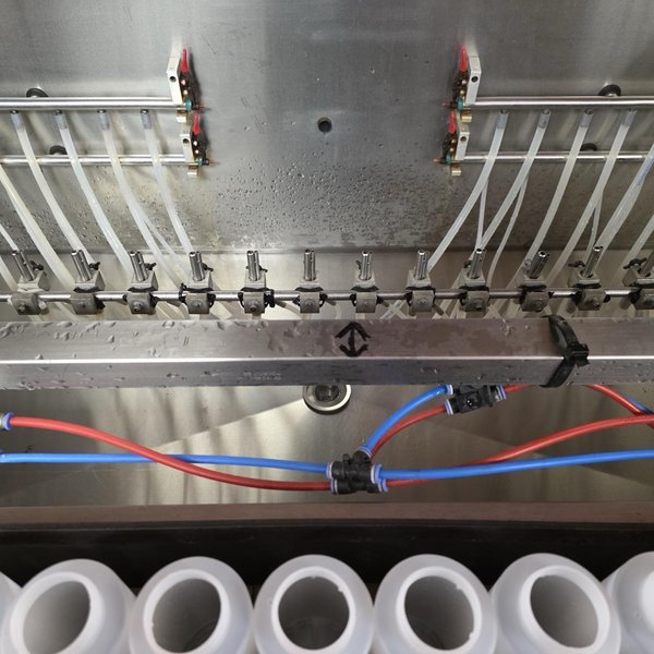 Accutec Bottling Line, 2019 – with 10-Head Filler, Capper, Cooling Tunnel, Labeler, Neck Bander, Induction Sealer, Wolf Bagger