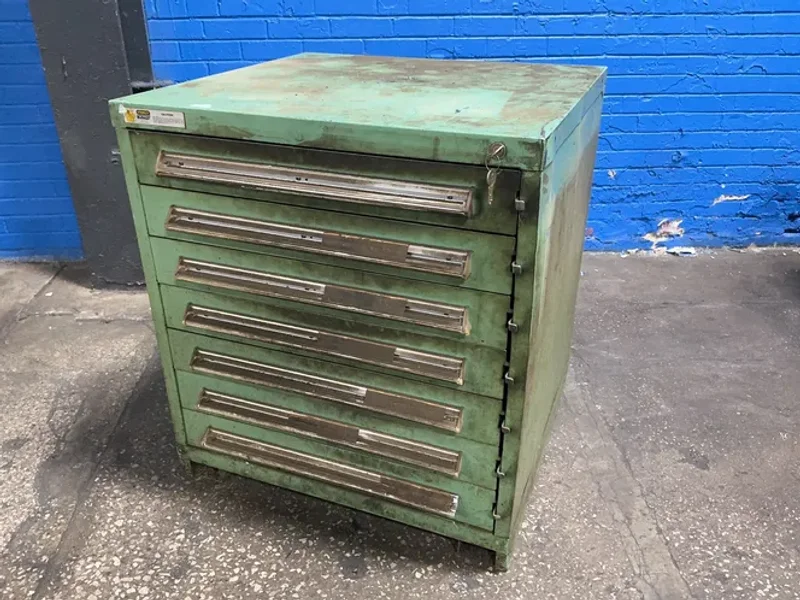 Stanley Seven 25”x25”x2” Drawers Vidmar Tool Cabinet