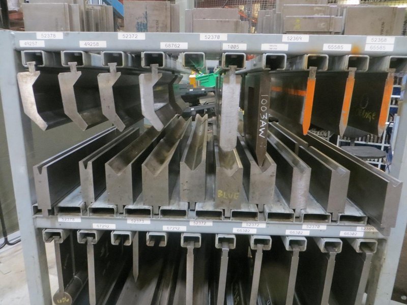 Press Brake Dies on Portable Rack w Contents- Auction Item