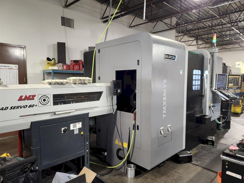 Hurco TMX8MYSi CNC Mill/Turn Lathe, with Hurco Ctrl., 4500 RPM, 12 Turret,  Live Tooling, Barfeeder, 37 HP, New 2023