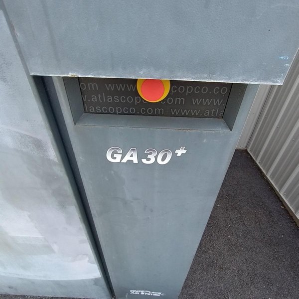 40 HP Atlas Copco GA30P Rotary Screw Air Compressor, 2010