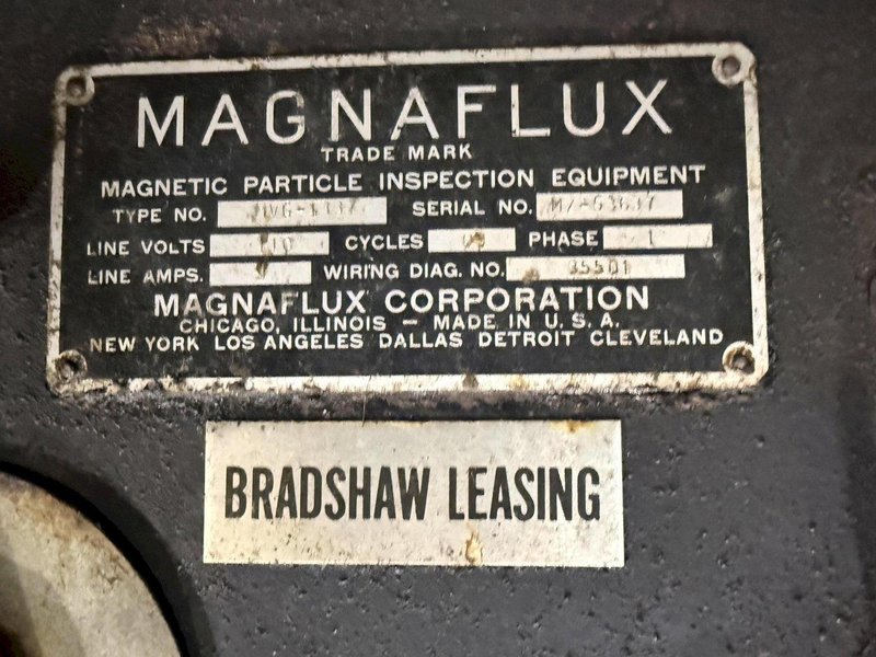 16" CAP. MAGNAFLUX MGV-1337 MAGNETIC PARTICLE INSPECTION UNIT: YOBRO #24564