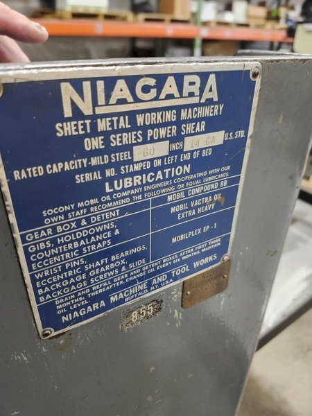 Niagara Model 60 Power Squaring Shear,