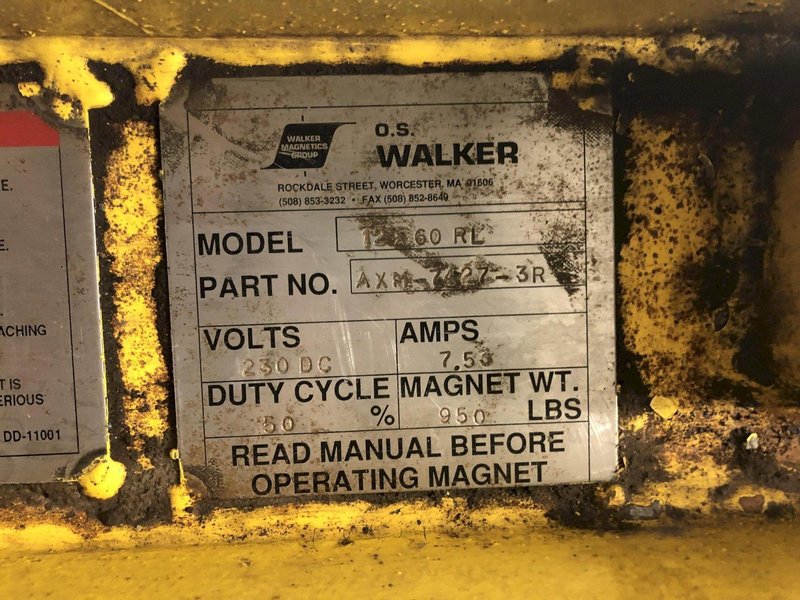 12" X 60" WALKER MAGNETIC MODEL #12X60RL LIFTING MAGNET (PART #AXM-7427-3R): STOCK #14608