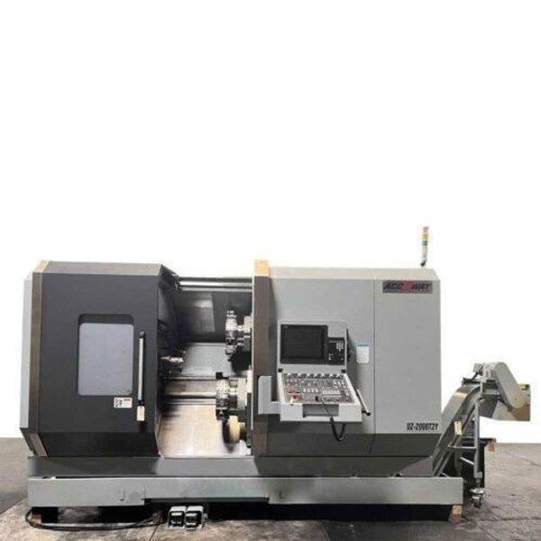 Accuway UZ-2000T2Y CNC Lathe – Y Axis Twin Spindle Twin Turret
