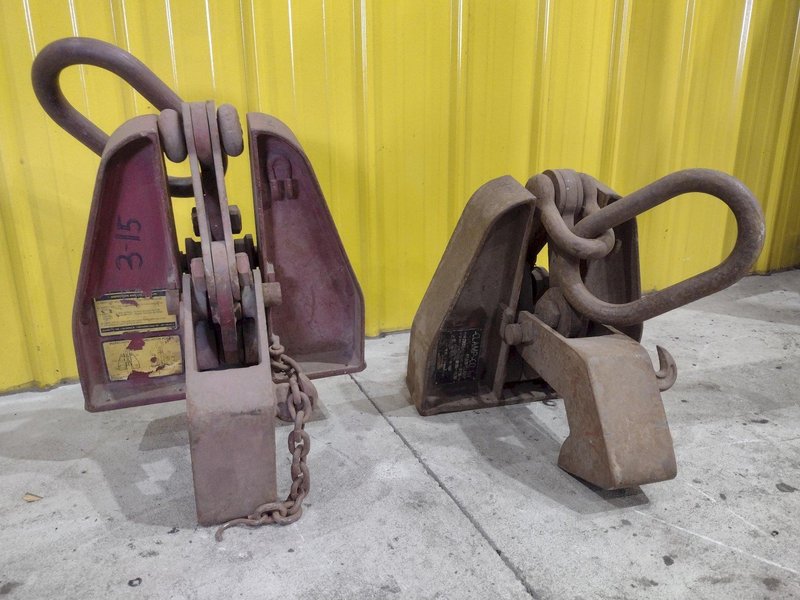 (2) 15 TON CLAMPCO MODEL F15 GIRDER WIDE FLANGE BEAM LIFTING CLAMPS: STOCK #22982