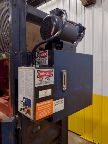 72" X 30" JV MFG CRAM A LOT MODEL #VB-72-B VERTICAL HYDRAULIC CARDBOARD BALER: STOCK #18050