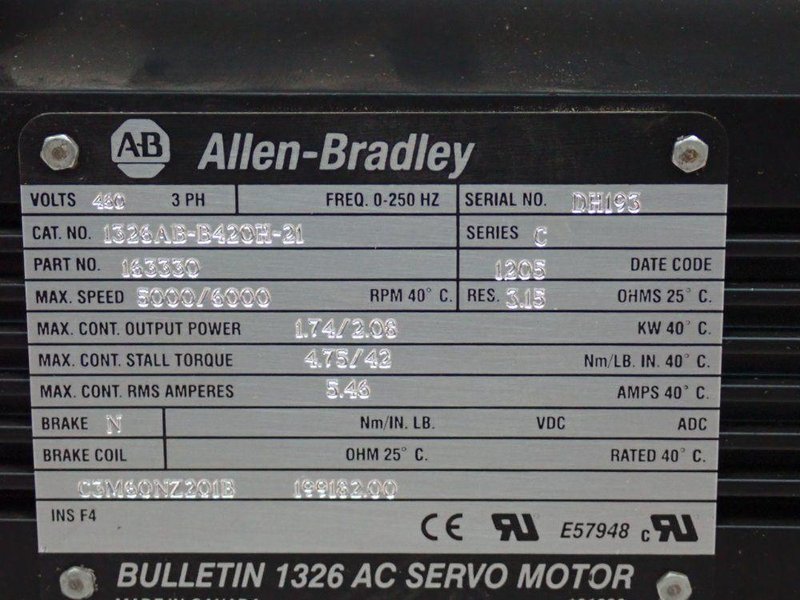 ALLEN BRADLEY MOTOR   -  1326AB-B420H-21