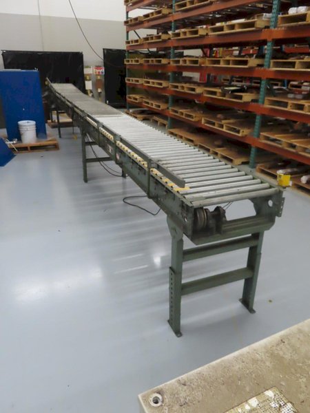 Hytrol 22" x 25' Powered Roller Conveyor System with Foot Pedal, (2) 10' Sections and (1) 5' Section- Auction Item