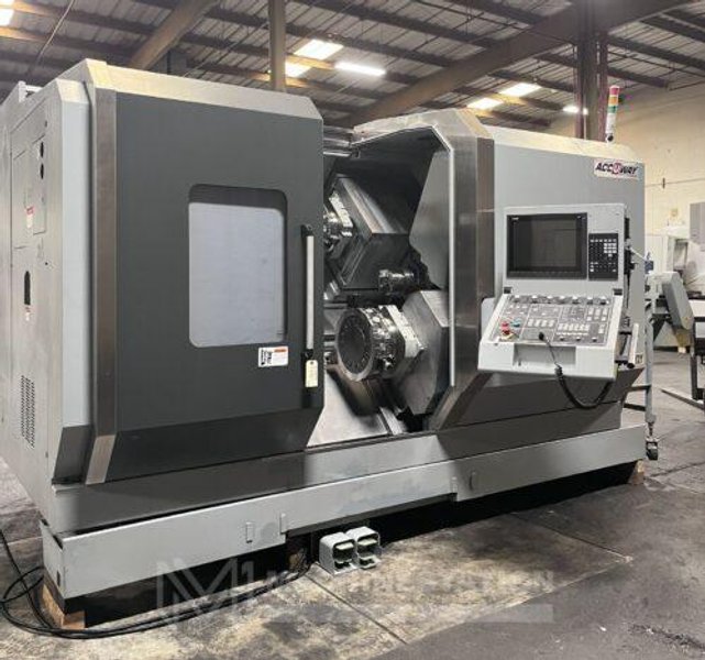 Accuway UZ-2000T2Y CNC Lathe – Y Axis Twin Spindle Twin Turret