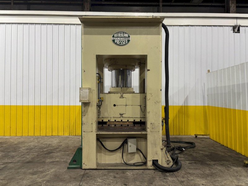 660 TON SUTHERLAND MODEL #HD1 HYDRAULIC 4 POST GUIDED RAM PRESS 15&quot; STROKE: YOBRO #24088